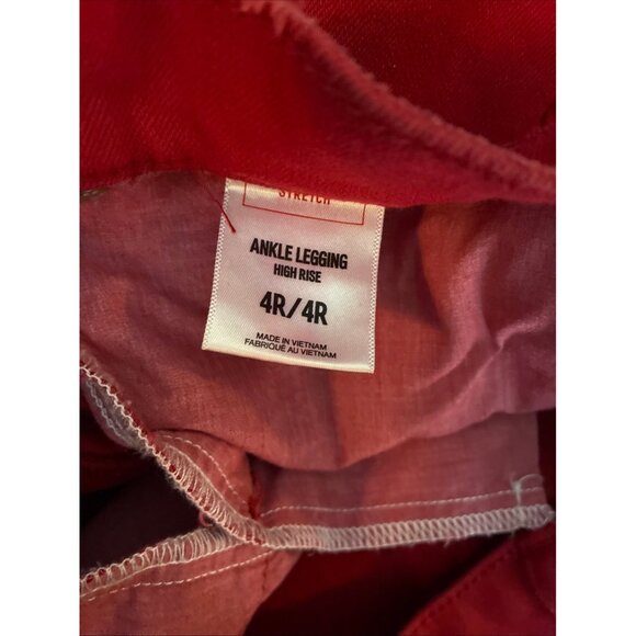 Express Jeans Womens Red 4 High Rise Ankle Legging Stretch - Picture 7 of 7